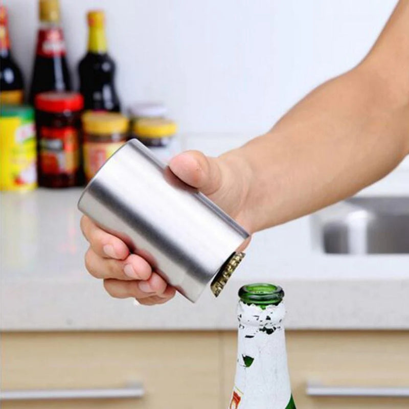 Abridor De Cerveja Magnético Automático Em Aço Inox