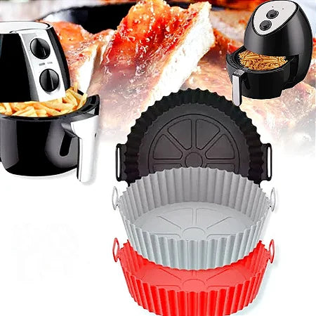 (Leve 2 Pague 1) Forma de Silicone Para Airfryer - Serve para Redonda ou Quadrada - Frete Grátis Hoje!