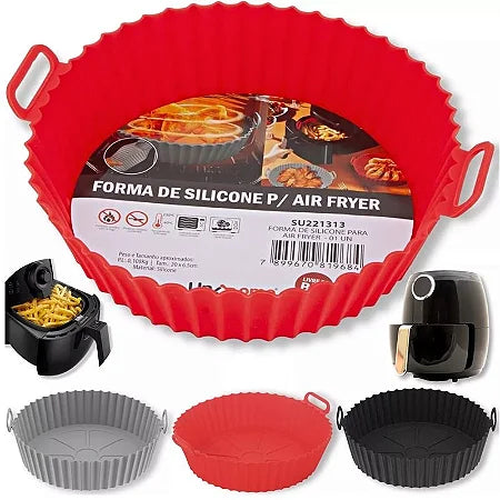 (Leve 2 Pague 1) Forma de Silicone Para Airfryer - Serve para Redonda ou Quadrada - Frete Grátis Hoje!