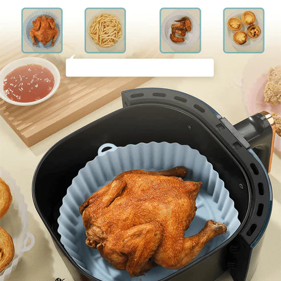 (Leve 2 Pague 1) Forma de Silicone Para Airfryer - Serve para Redonda ou Quadrada - Frete Grátis Hoje!