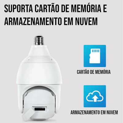 Câmera Lâmpada WI-FI SPY 360 Bivolt UHD Visão Noturna com APP [FRETE GRÁTIS]