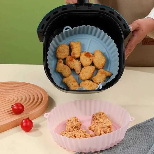 (Leve 2 Pague 1) Forma de Silicone Para Airfryer - Serve para Redonda ou Quadrada - Frete Grátis Hoje!