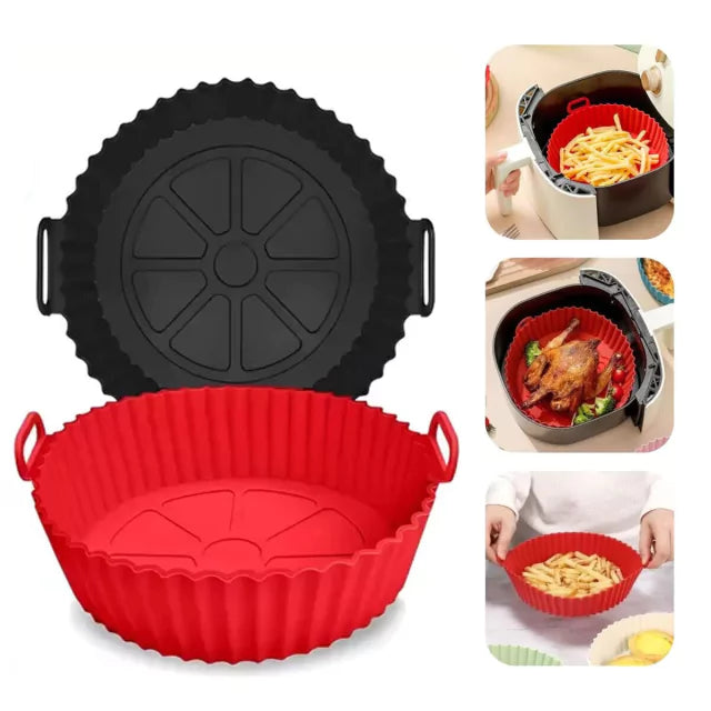 (Leve 2 Pague 1) Forma de Silicone Para Airfryer - Serve para Redonda ou Quadrada - Frete Grátis Hoje!